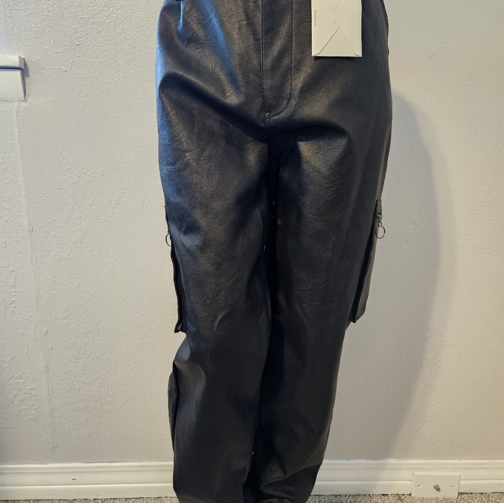 KANCAN Leather Cargo Pants